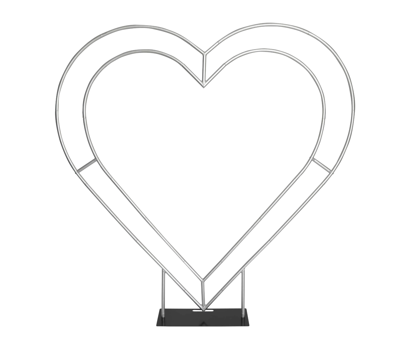 Silver double heart arch frame